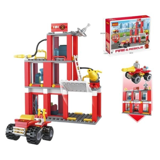 Τουβλάκια Πυροσβεστικός Σταθμός & Όχημα 2 Σε 1 178τμχ