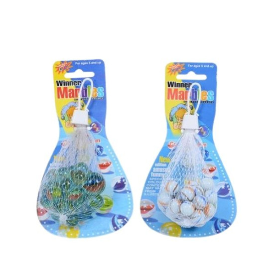 Μπίλιες Γυάλινες Με Νερά 16mm 24τμχ  & 25cm 1τμχ 2 Σχέδια