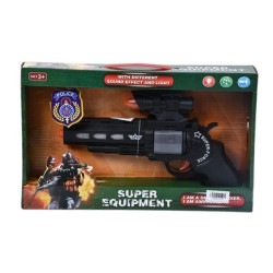 Πιστόλι Μπαταρίας Αστυνομικό Μαύρο Με Διόπτρα, Ήχο & Φως