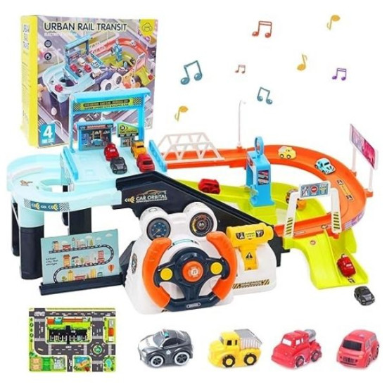 Πίστα Με Τιμόνι, 4 Οχήματα & Ήχο