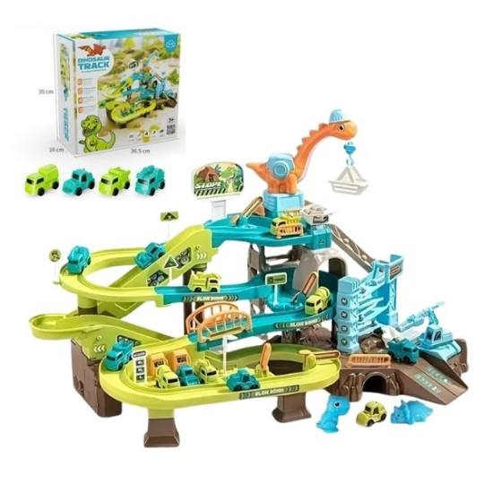 Πίστα Δεινόσαυροι Με 4 Οχήματα & Ήχο