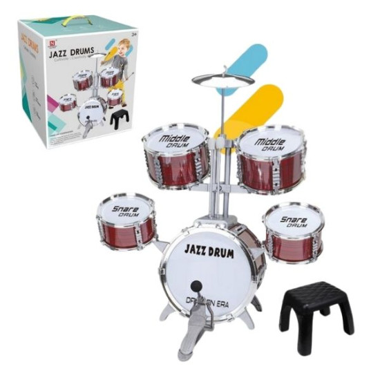 Σετ Ντραμς Με 5 Τύμπανα, Πιατίνι, Μπότα & Σκαμπό, 2 Χρώματα