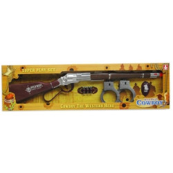 Καραμπίνα Cowboy Μπαταρίας Με Χειροπέδες, Αξεσουάρ & Ήχο 4τμχ