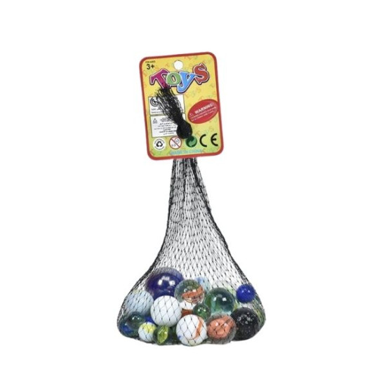 Μπίλιες Γυάλινες Διάφορα Σχέδια & Μεγέθη 50τμχ