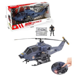 Ελικόπτερο Αστυνομικό SWAT 46cm Με Φιγούρα, Ήχο & Φως