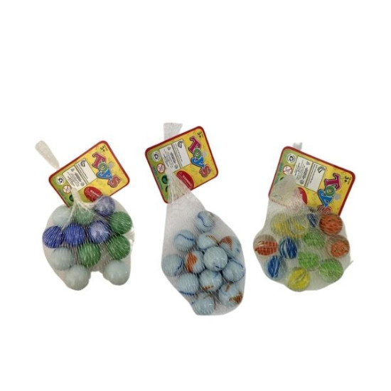 Μπίλιες Γυάλινες 25mm 12τμχ Διάφορα Σχέδια