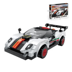 Τουβλάκια Αγωνιστικό Όχημα Λευκό-Μαύρο 466τμχ