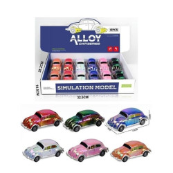 Όχημα Vintage Pull-Back 13cm Διάφορα Μεταλλικά Χρώματα Display 12