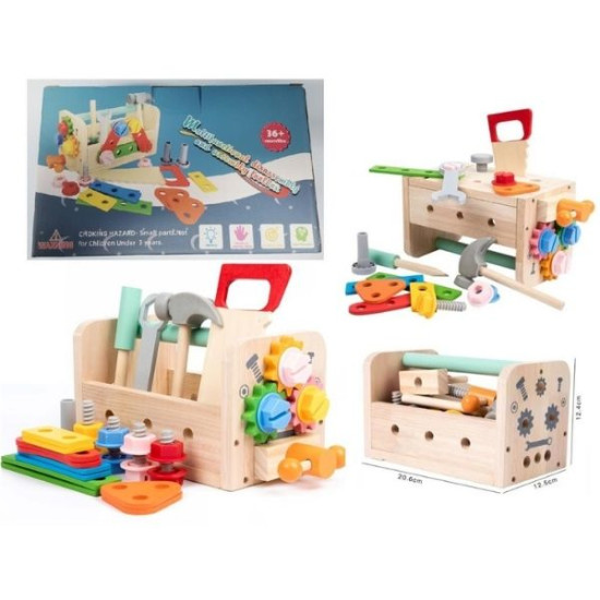 Ξύλινη Εργαλειοθήκη - Πάγκος Εργασίας 36τμχ