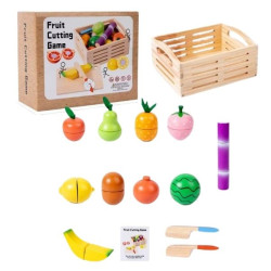 Καφάσι Ξύλινο Με Φρούτα & Λαχανικά 14τμχ