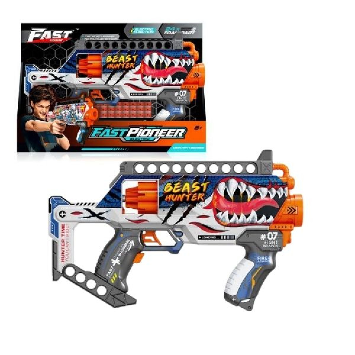 Όπλο Μπαταρίας Beast Hunter 35cm Με 24 Αφρώδεις Σφαίρες