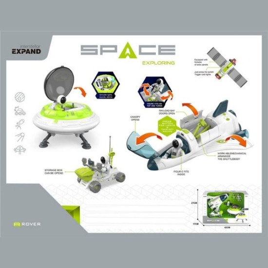 Πύραυλος & Ιπτάμενος Δίσκος, Με 2 Φιγούρες, Αξεσουάρ, Ήχο & Φως Σ8