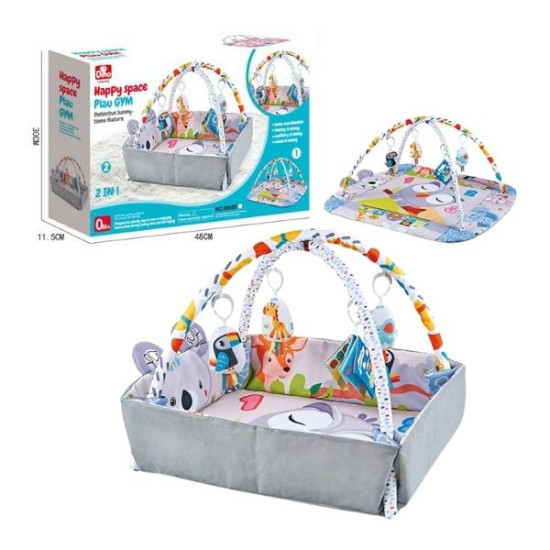 Γυμναστήριο - Χαλάκι Δραστηριοτήτων Ζωάκια Ζούγκλας Γκρι 75x65x55cm