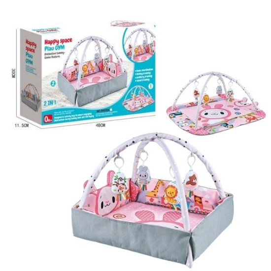 Γυμναστήριο - Χαλάκι Δραστηριοτήτων Ζωάκια Ζούγκλας Ροζ 75x65x55cm