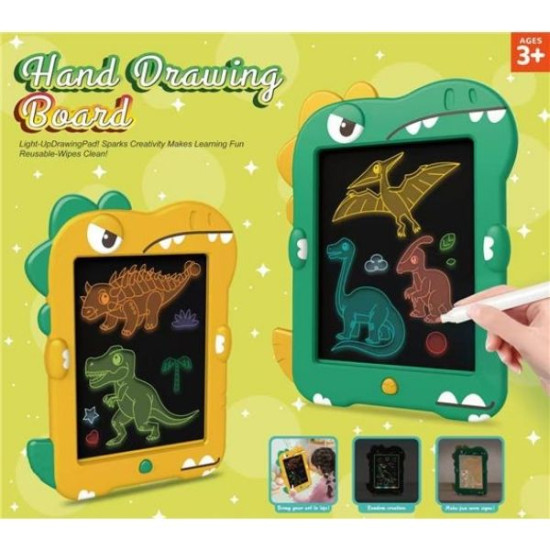 Πίνακας Γράψε-Σβήσε Με Φωτισμό LED Δεινόσαυρος 2 Χρώματα