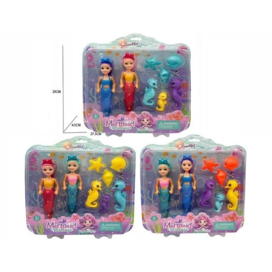 Κούκλες Μανεκέν 17cm Γοργόνες & Αξεσουάρ 3 Σχέδια