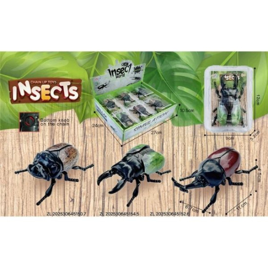 Σκαθάρι Κουρδιστό 11cm Glow In The Dark Διάφορα 3 Display 12