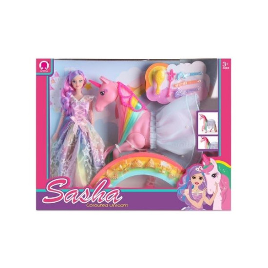 Κούκλα Μανεκέν 29cm Με Μονόκερο & Αξεσουάρ