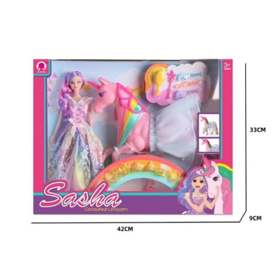 Κούκλα Μανεκέν 29cm Με Μονόκερο & Αξεσουάρ