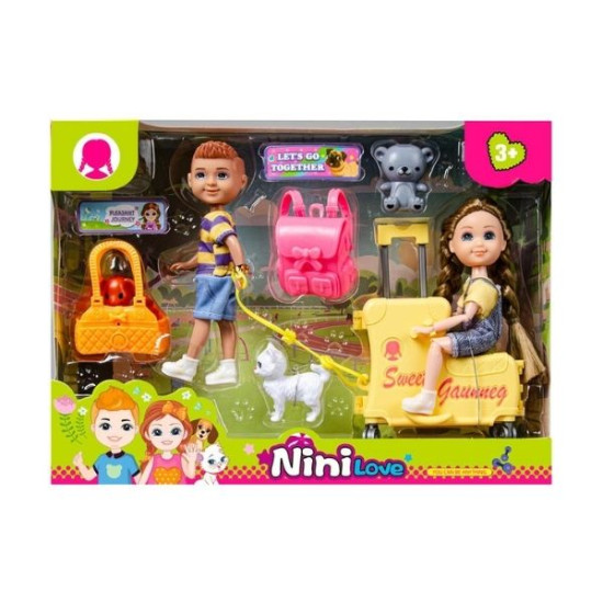 Κούκλες Μανεκέν 15cm Με Βαλίτσα, Ζωάκια & Αξεσουάρ