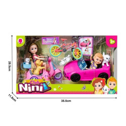 Κούκλες Μανεκέν 15cm Με Αυτοκίνητο, Scooter, Ζωάκια & Αξεσουάρ