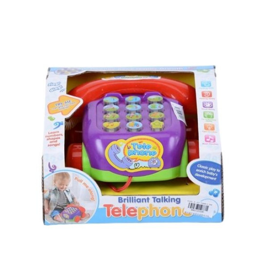 Βρεφικό  Συρόμενο Τηλέφωνο Με Ήχο & Φως