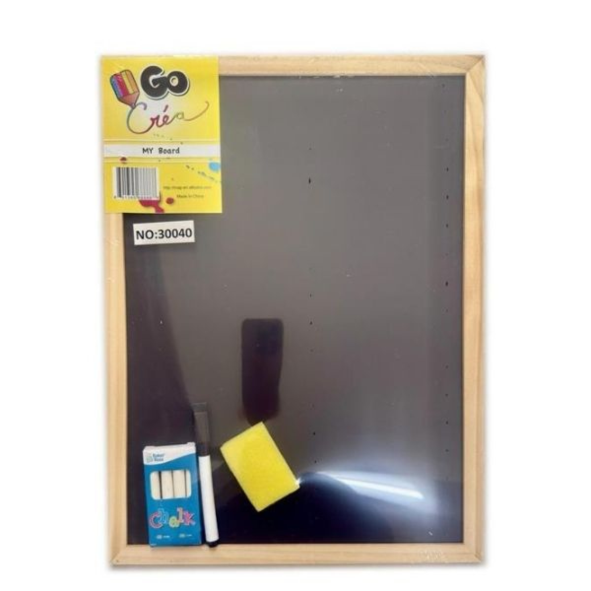 Πίνακας Διπλής Όψης 35x25cm Με Κιμωλίες & Μαρκαδόρο