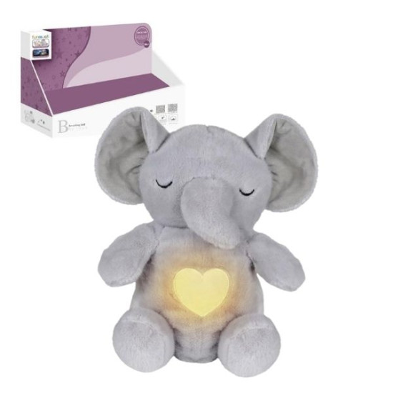 Βρεφικό Λούτρινο Ελεφαντάκι 29cm Με Κίνηση Ύπνου, Ήχο & Φως