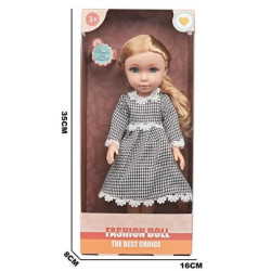 Κούκλα 36cm Ξανθιά Με Ασπρόμαυρο Φόρεμα