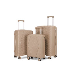 Βαλίτσες-Τρόλεϊ Ταξιδίου Ανάγλυφo Σχέδιo Ρόμβοι 3τμχ 3 Χρώματα