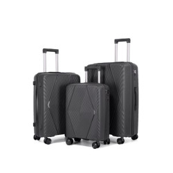 Βαλίτσες-Τρόλεϊ Ταξιδίου Ανάγλυφo Σχέδιo Ρόμβοι 3τμχ 3 Χρώματα