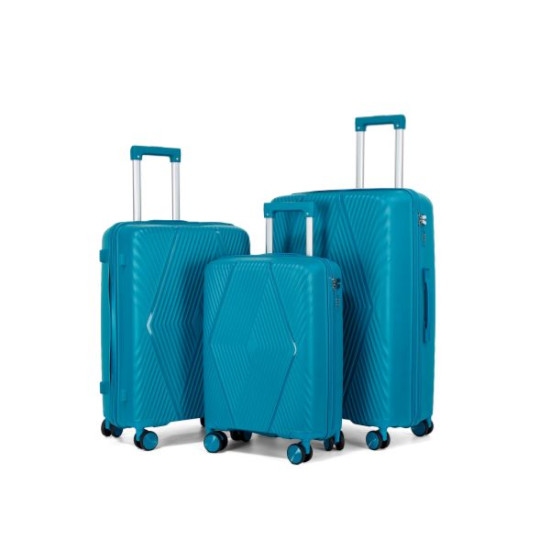 Βαλίτσες-Τρόλεϊ Ταξιδίου Ανάγλυφo Σχέδιo Ρόμβοι 3τμχ 3 Χρώματα