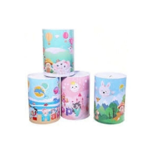 Κουμπαράς Μεταλλικός Παιδικός Happy 4 Σχέδια Ø15x22cm