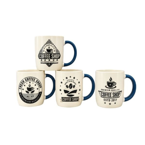 Κούπα Κεραμική Coffee Shop 320ml 4 Σχέδια