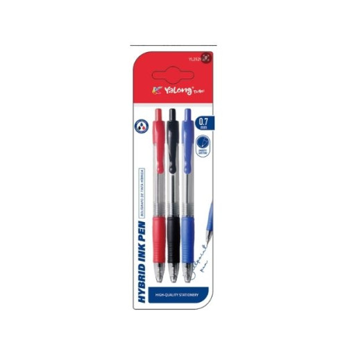 Στυλό Gel Grip Μπλε-Κόκκινο-Μαύρο 0,7mm 3τμχ