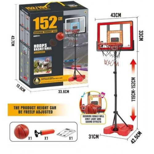 Μπασκέτα Με Βάση 152cm, Ηλεκτρονικό Σκορ, Μουσική & Φως