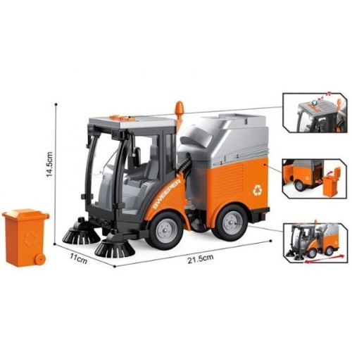 Όχημα Καθαρισμού Δρόμου Friction 1:16 Με Ήχο & Φως 22x14x11cm